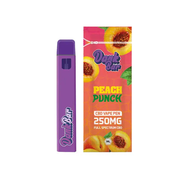 Dank Bar 250mg Full Spectrum CBD Vape Disposable by Purple Dank - 12 flavours -  9.00