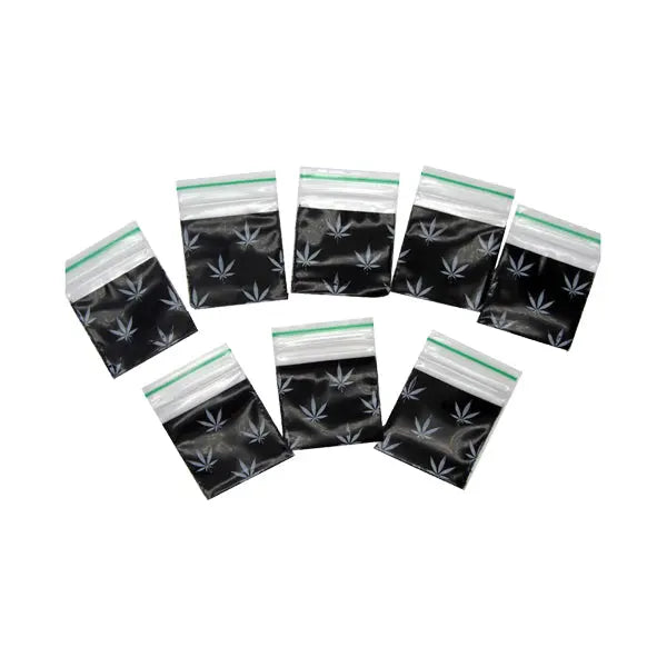 Zipper Branded 30mm x 30mm Black Leaf Bags  Default-Title 5.00