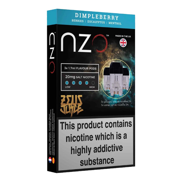 NZO 20mg Zeus Salt Cartridges with Red Liquids Nic Salt (50VG/50PG)  Dodoberry 11.06