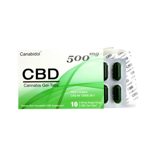 CBD by British Cannabis 500mg CBD Gel-Tabs 10 Capsules