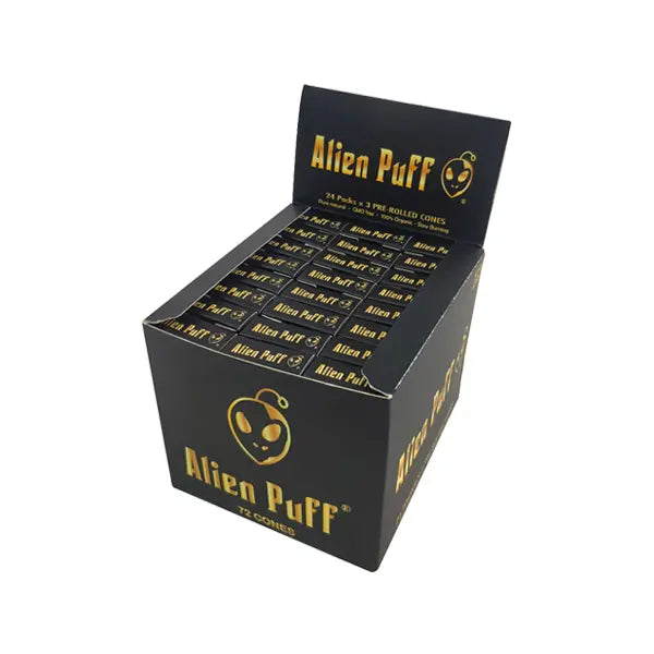 72 Alien Puff Black & Gold 1 1/4 Size Pre-Rolled Cones ( HP146APC ) - Default-Title 40.32