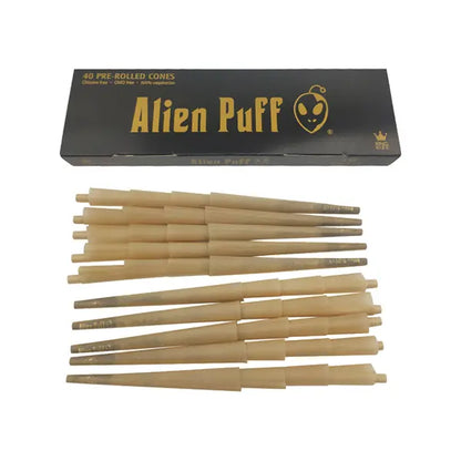 40 Alien Puff Black Gold King Size Pre Rolled 109mm Cones ( HP37 ) - Default-Title 17.46