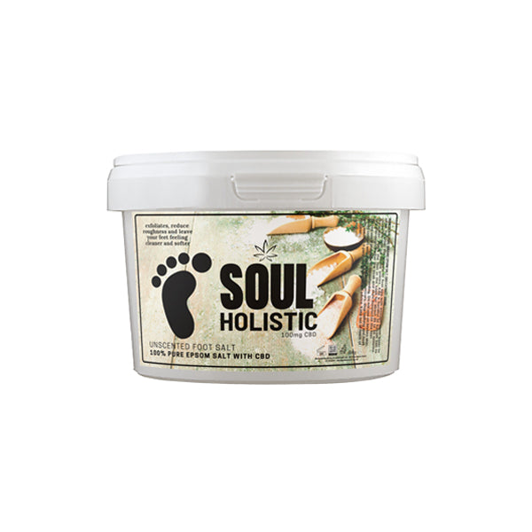 Soul Holistic 100mg CBD Pure Epsom Salt Unscented Foot Salt - 500g  Default-Title 9.80