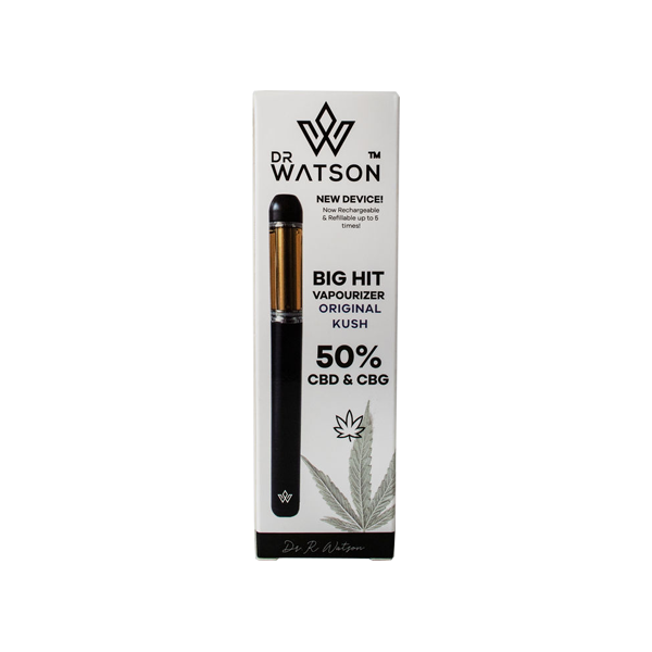 Dr Watson Big Hit 500mg Full Spectrum CBD & CBG Vapourizer Pen -  Aloe-Express 25.00