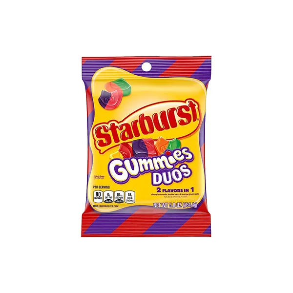 USA Starburst Gummy Duos Share Bag - 164g -  Single-Pack 5.60